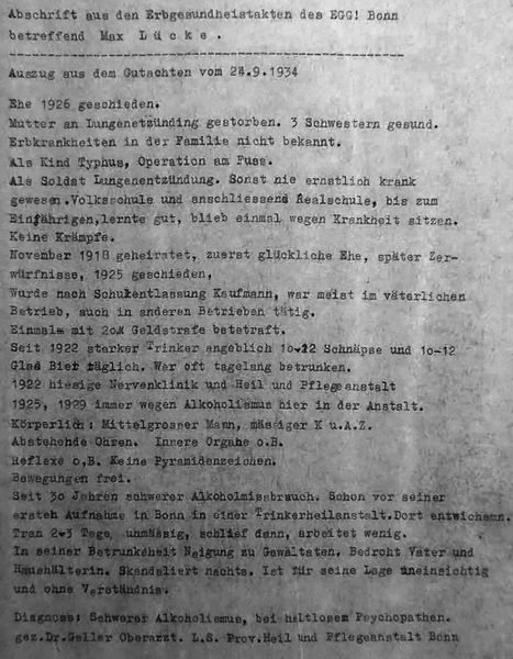 Gutachten Erbgesundheitsgesetz