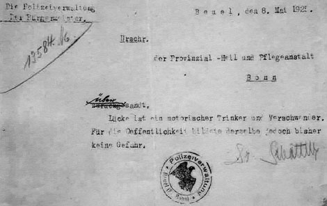 Polizeiliche Einschätzung von Max Lücke