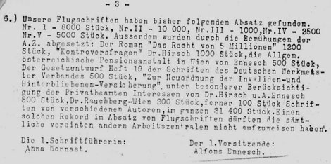 Rundschreiben Rheinische Arbeitszentrale, 1911 
